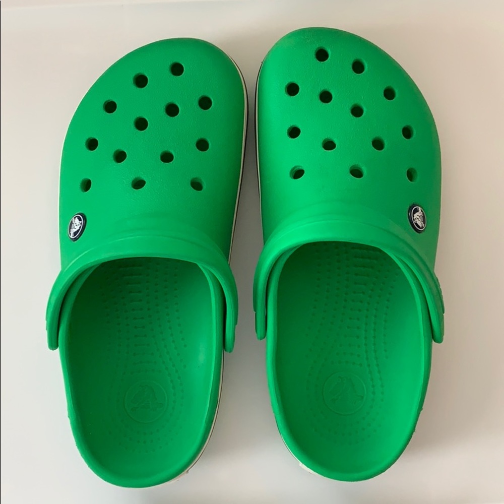 Green with Navy Stripe Crocs